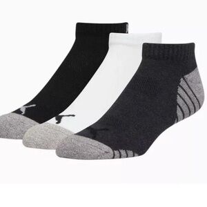 Puma Men's Athletic Ankle Socks - Black, White, Gray size 10-13